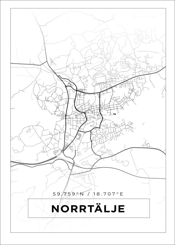 Bildverkstad Map - Norrtälje - White Poster