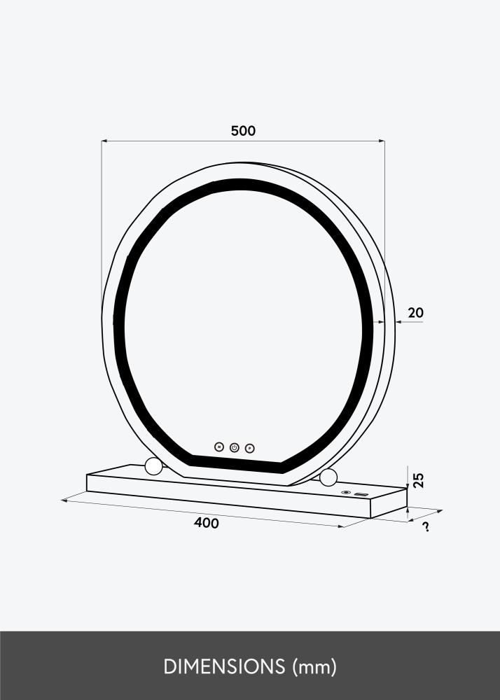 KAILA KAILA Kosmetikspiegel Round LED Weiß 50 cm Ø