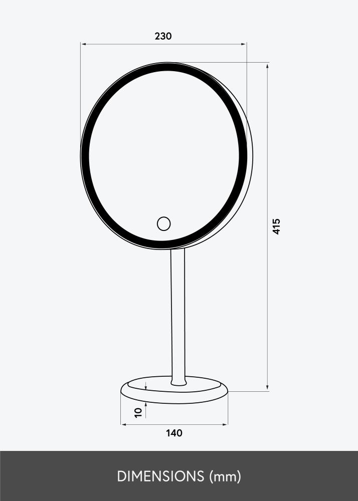 KAILA KAILA Kosmetikspiegel Pillar LED Magnifying 20 cm Ø