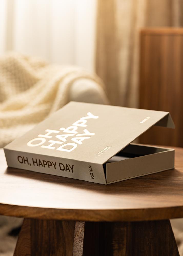 KAILA KAILA OH HAPPY DAY Creme - Coffee Table Photo Album (60 Schwarze Seiten)