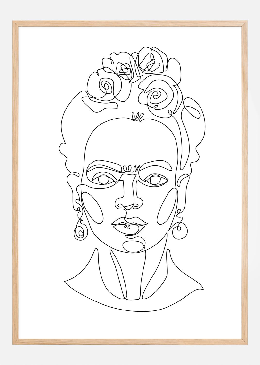 Product Image for Frida Kahlo - Thin Line Art Poster (21x29.7 cm (A4))