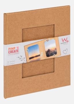 Walther Pac Fotoalbum Braun - 15,5x19 cm (16 braune Seiten / 8 Blatt)