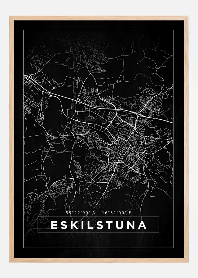 Bildverkstad Map - Eskilstuna - Black Poster