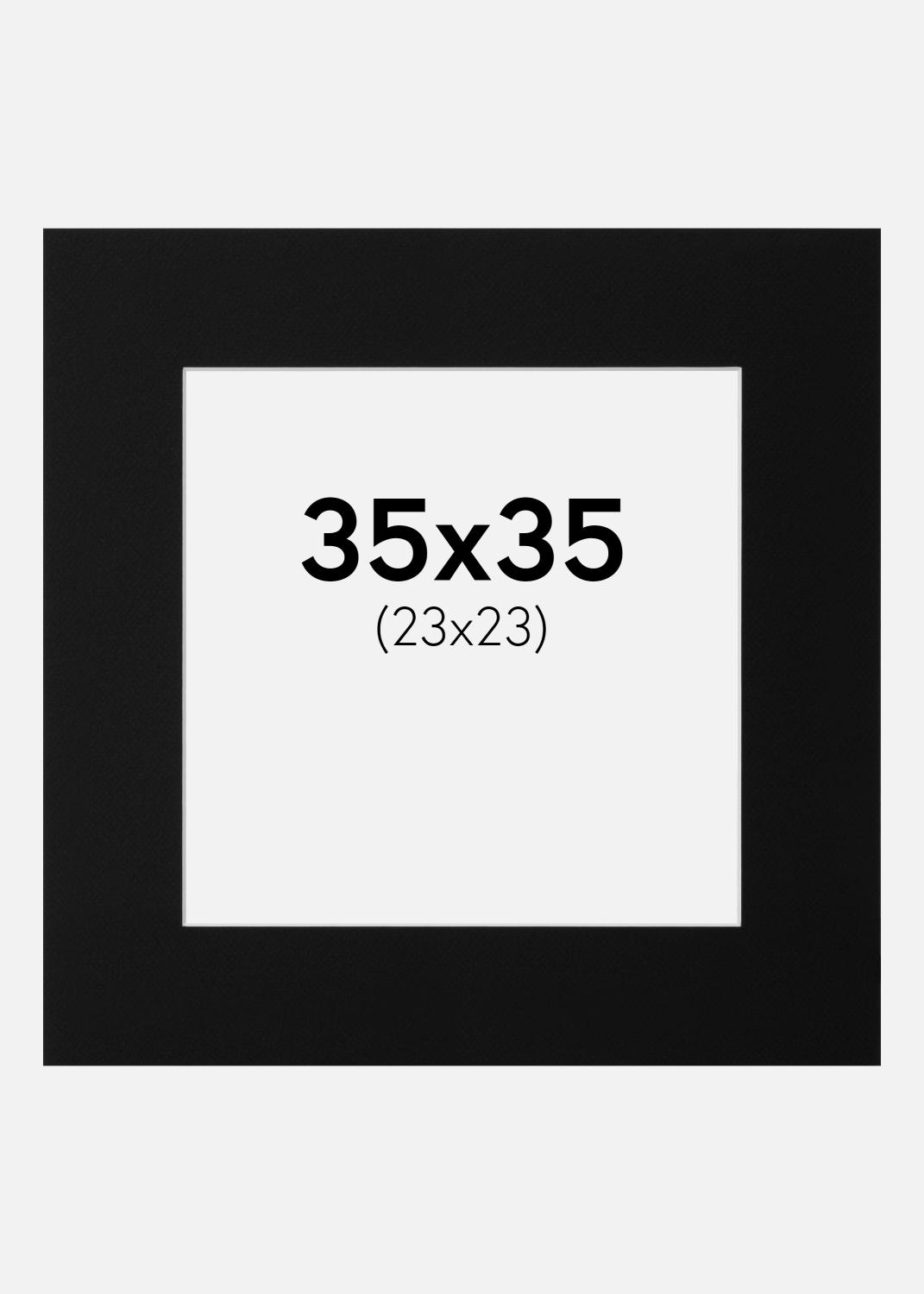 Product Image for Passepartout Schwarz Standard (weißer Kern) 35x35 cm (23x23)