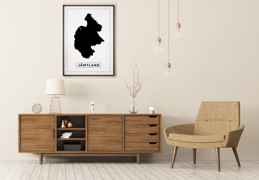 Bildverkstad Map - Jämtland - White Poster