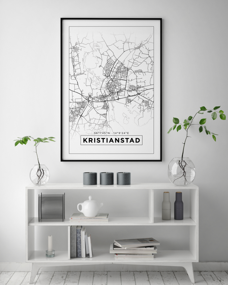 Bildverkstad Map - Kristianstad - White Poster