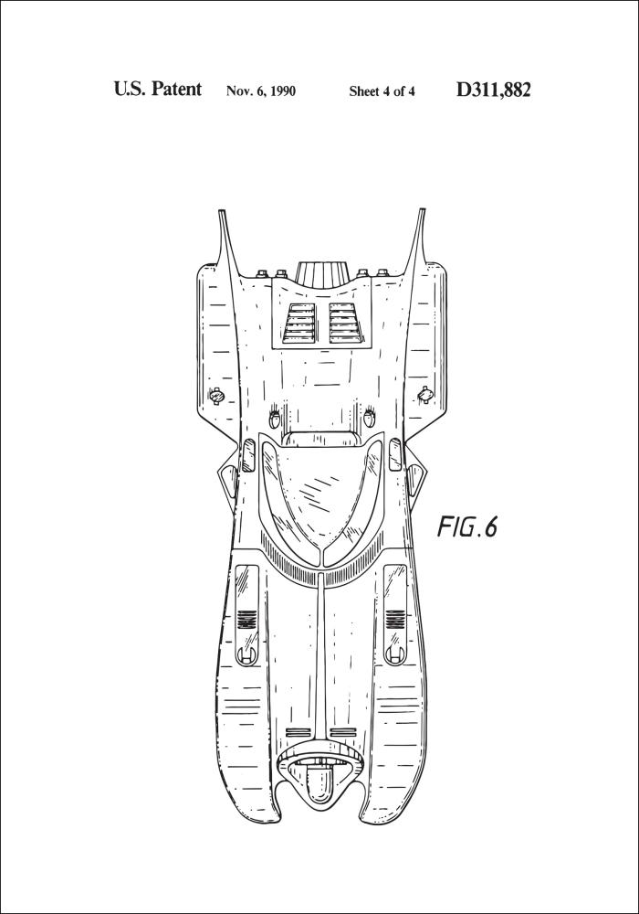 Bildverkstad Patentzeichnung - Batman - Batmobile 1990 IIII Poster