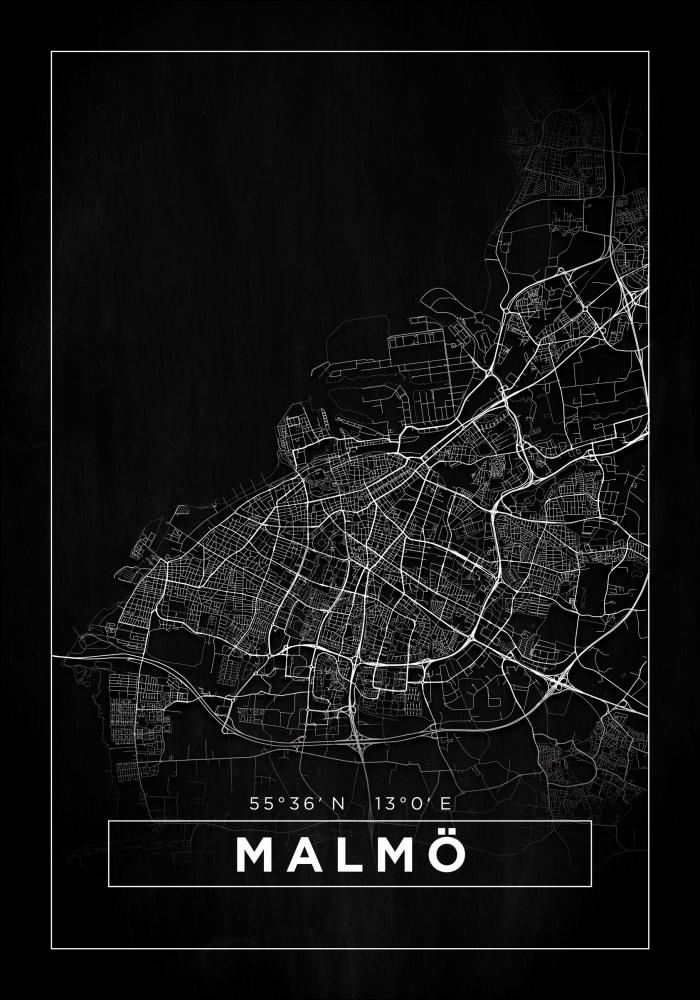 Bildverkstad Map - Malmö - Black Poster