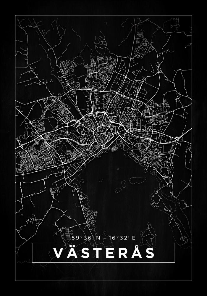 Bildverkstad Map - Västerås - Black Poster