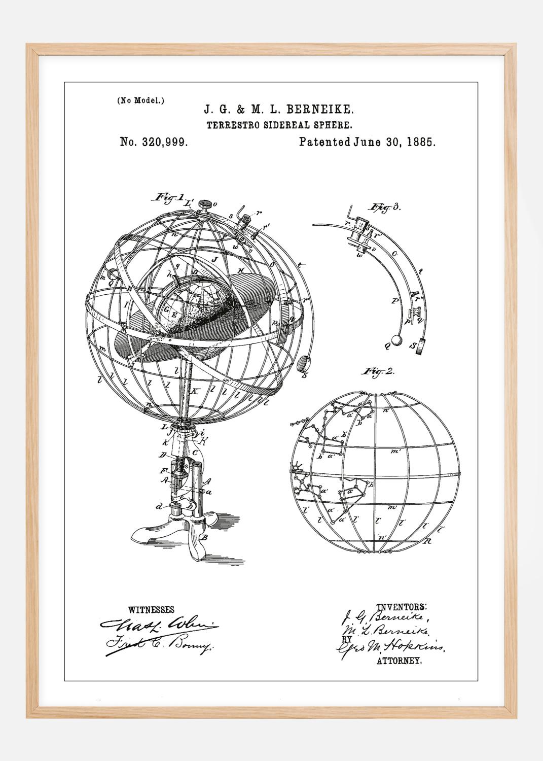 Product Image for Patentzeichnung - Astronomisches Modell - Weiß Poster (30x40 cm)