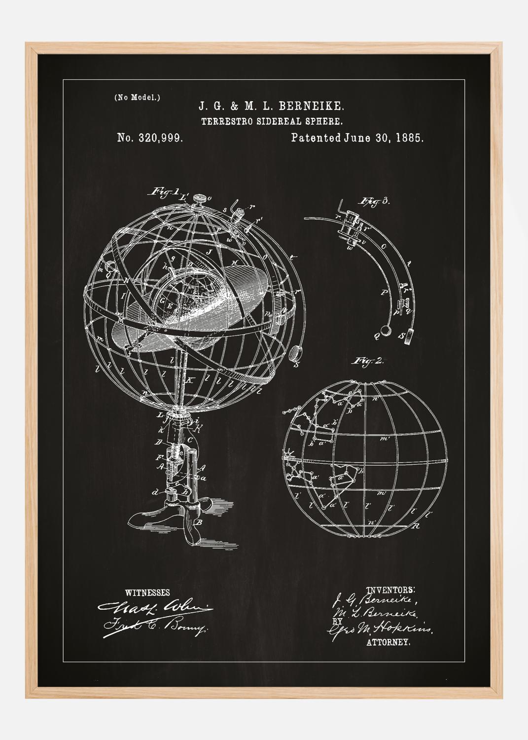 Product Image for Patentzeichnung - Astronomisches Modell - Schwarz Poster (30x40 cm)