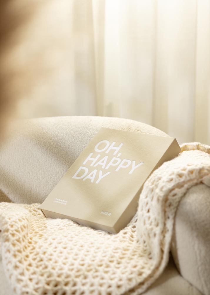 KAILA KAILA OH HAPPY DAY Grey - Coffee Table Photo Album (60 Schwarze Seiten)