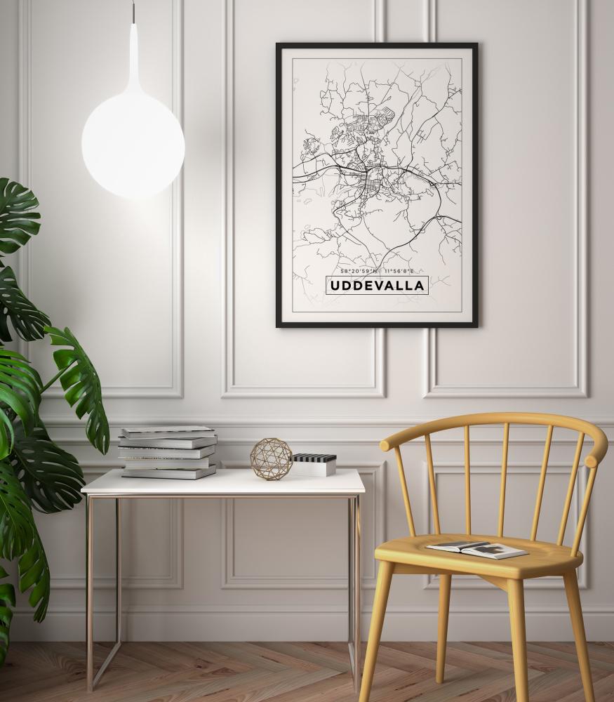 Bildverkstad Map - Uddevalla - White Poster