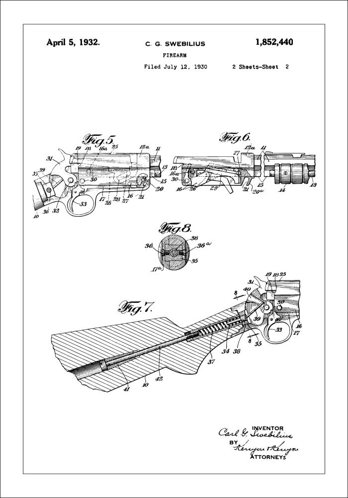 Bildverkstad Patentzeichnung - Gewehr II Poster